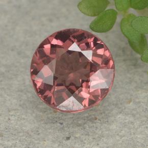 0.99캐럿 천연 다크 핑크 말레이 가넷, 라운드 컷, 6.01 mm, VS