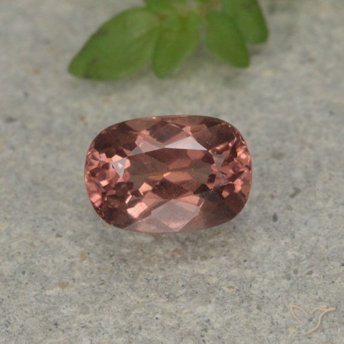 0.86캐럿 천연 버건디 핑크 말레이 가넷, 쿠션 컷, 5.9×4.2 mm, VS