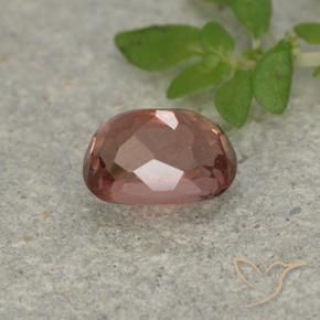 0.86캐럿 천연 버건디 핑크 말레이 가넷, 쿠션 컷, 5.9×4.2 mm, VS