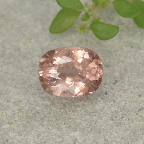 0.46캐럿 천연 오렌지 핑크 말레이 가넷, 쿠션 컷, 5.1×4 mm, VS