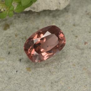 0.78캐럿 천연 오렌지 핑크 말레이 가넷, 쿠션 컷, 6×4.2 mm, VS