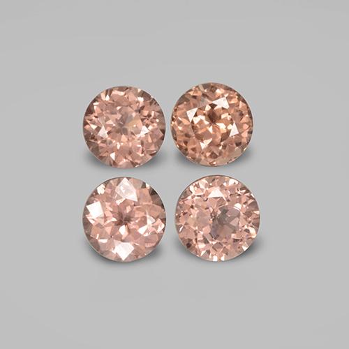 1.98캐럿 천연 피치 오렌지 말레이 가넷 보석, 라운드 컷, 4.64 mm, VS