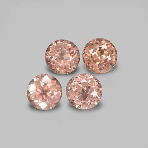 1.98캐럿 천연 피치 오렌지 말레이 가넷 보석, 라운드 컷, 4.64 mm, VS