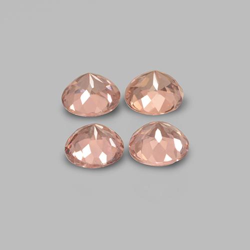 1.98캐럿 천연 피치 오렌지 말레이 가넷 보석, 라운드 컷, 4.64 mm, VS