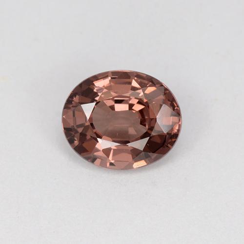 0.87캐럿 천연 오렌지 로즈 말레이 가넷, 타원형 컷, 6.2×5.1 mm, VS