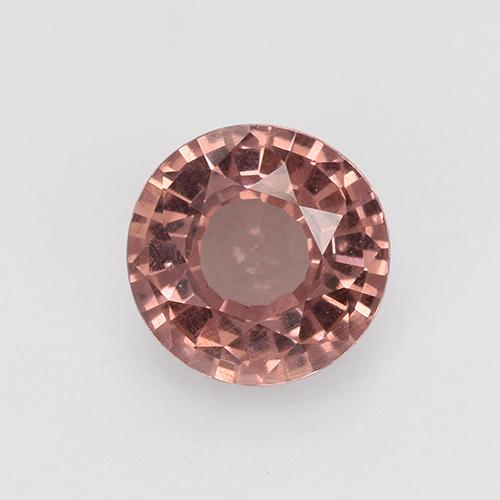 0.64캐럿 천연 핑크빛 로즈 말레이 가넷, 라운드 컷, 5.09 mm, VS