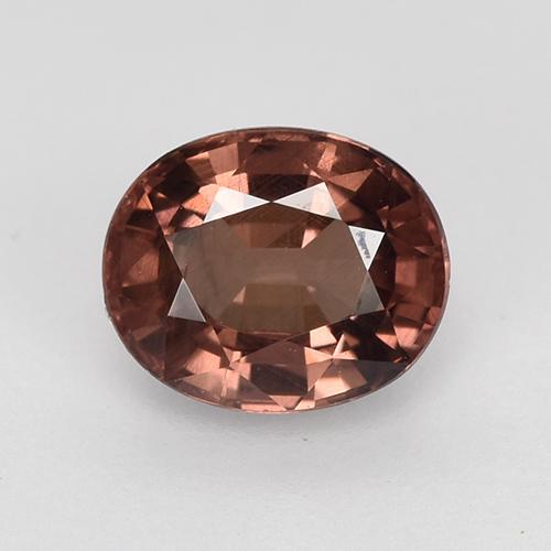 1.31캐럿 천연 딥 와인 레드 말레이 가넷, 타원형 컷, 6.7×5.6 mm, VS