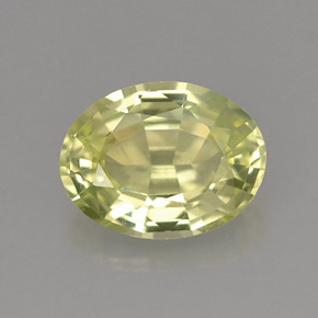 1.26캐럿 천연 노란빛 그린 말리 가넷, 타원형 컷, 7.9×6.1 mm, VVS-VS