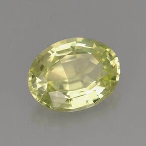 1.26캐럿 천연 노란빛 그린 말리 가넷, 타원형 컷, 7.9×6.1 mm, VVS-VS