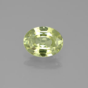 1.25캐럿 천연 노란빛 그린 말리 가넷, 타원형 컷, 8×6.1 mm, VS