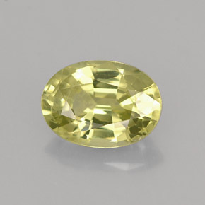 1.33캐럿 천연 노란빛 그린 말리 가넷, 타원형 컷, 7.8×5.7 mm, VS