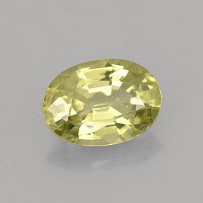 1.33캐럿 천연 노란빛 그린 말리 가넷, 타원형 컷, 7.8×5.7 mm, VS