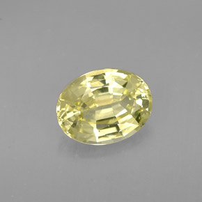 1.35캐럿 천연 노란빛 그린 말리 가넷, 타원형 컷, 7.8×6 mm, VS