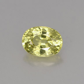 1.15캐럿 천연 노란빛 그린 말리 가넷, 타원형 컷, 7×5.2 mm, VS