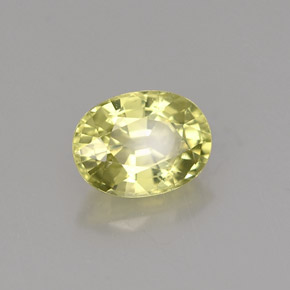 1.15캐럿 천연 노란빛 그린 말리 가넷, 타원형 컷, 7×5.2 mm, VS