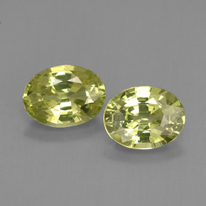 캐럿 천연 노란빛 그린 말리 가넷 보석, 타원형 컷, 7.3×5.6 mm, VVS-VS
