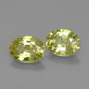 캐럿 천연 노란빛 그린 말리 가넷 보석, 타원형 컷, 7.3×5.6 mm, VVS-VS