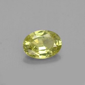 1.01캐럿 천연 노란빛 그린 말리 가넷, 타원형 컷, 7.6×5.5 mm, VVS-VS