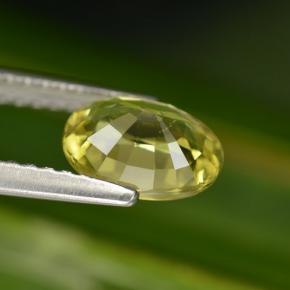 1.25캐럿 천연 노란빛 그린 말리 가넷, 타원형 컷, 7.7×5.6 mm, VS