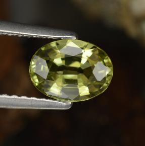 1.14캐럿 천연 녹빛 골든 말리 가넷, 타원형 컷, 7.4×5.5 mm, VVS-VS