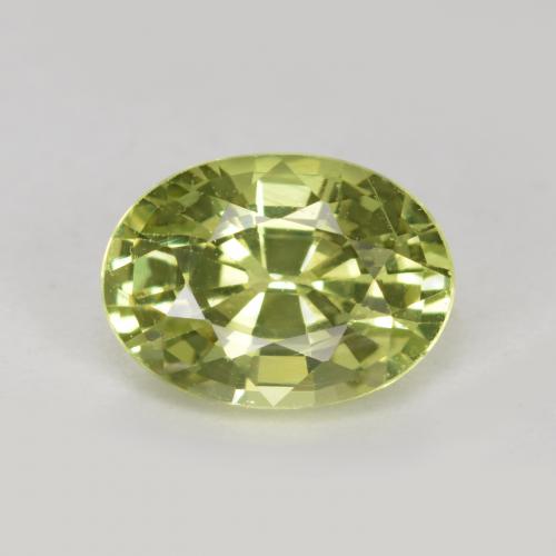 1.10캐럿 천연 옐로우 그린 말리 가넷, 타원형 컷, 7×5.1 mm, VS