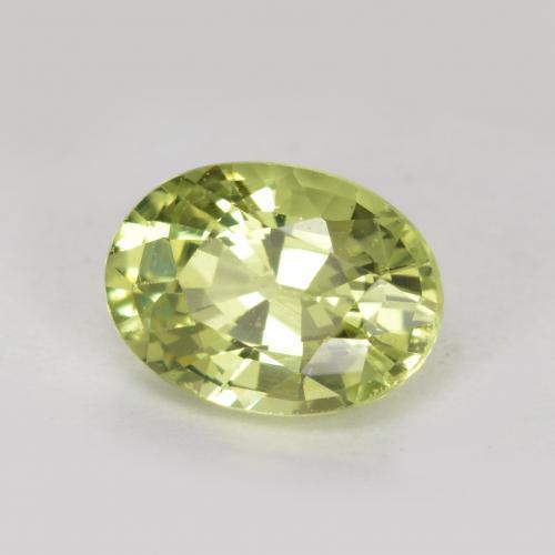 1.10캐럿 천연 옐로우 그린 말리 가넷, 타원형 컷, 7×5.1 mm, VS
