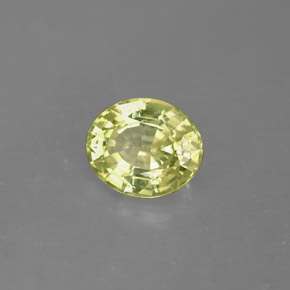 1.27캐럿 천연 노란빛 그린 말리 가넷, 타원형 컷, 7.2×6.1 mm, VVS-VS
