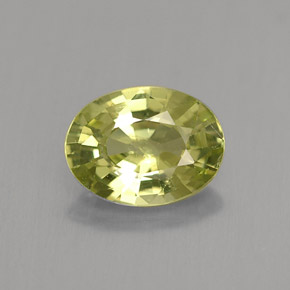 1.34캐럿 천연 노란빛 그린 말리 가넷, 타원형 컷, 8.1×6 mm, VS