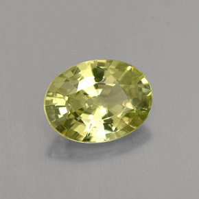 1.34캐럿 천연 노란빛 그린 말리 가넷, 타원형 컷, 8.1×6 mm, VS