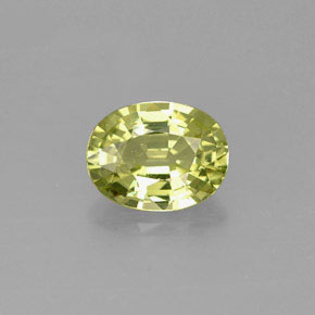 1.23캐럿 천연 노란빛 그린 말리 가넷, 타원형 컷, 7.5×5.7 mm, VVS-VS