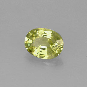1.23캐럿 천연 노란빛 그린 말리 가넷, 타원형 컷, 7.5×5.7 mm, VVS-VS