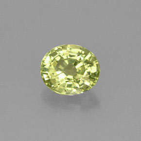 1.24캐럿 천연 노란빛 그린 말리 가넷, 타원형 컷, 6.9×5.9 mm, VVS-VS