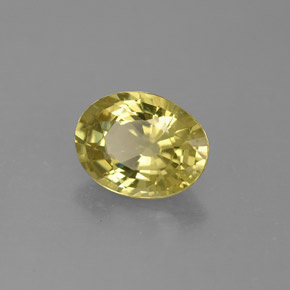 1.45캐럿 천연 노란빛 그린 말리 가넷, 타원형 컷, 8×6 mm, VVS-VS