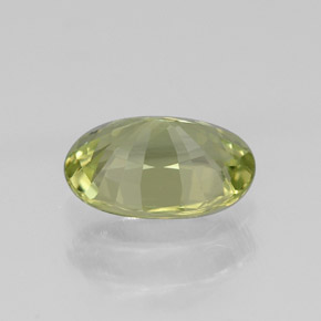 1.05캐럿 천연 노란빛 그린 말리 가넷, 타원형 컷, 7.4×5.2 mm, VVS