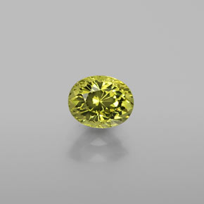 1.11캐럿 천연 골든 그린 말리 가넷, 타원형 컷, 6.7×5.4 mm, VVS-VS