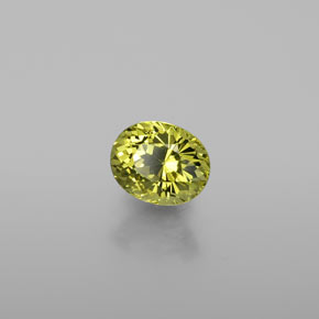 1.11캐럿 천연 골든 그린 말리 가넷, 타원형 컷, 6.7×5.4 mm, VVS-VS