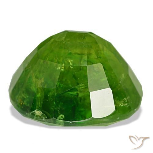 15.40캐럿 천연 생기 있는 그린 말리 가넷, 타원형 컷, 14.7×12.8 mm, SI-I1