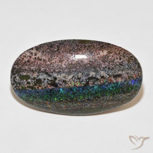 47.65ct 자연스러운 다색 매트릭스 오팔, 타원형, 불투명체