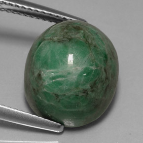 11.79캐럿 천연 그린 마우싯싯, 타원형 컷, 14.2×12.1 mm, 불투명체