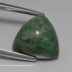 12.52캐럿 천연 그린 마우싯싯, 트릴리언, 14.2×14.1 mm, 불투명체