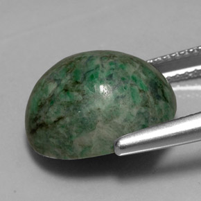 9.84캐럿 천연 그린 마우싯싯, 타원형 컷, 14.1×12 mm, 불투명체