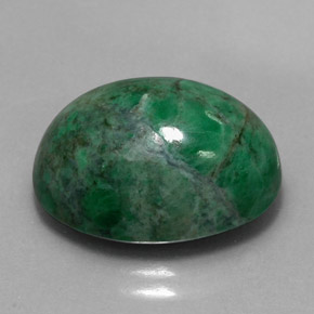 13.90캐럿 천연 그린 마우싯싯, 타원형 컷, 17.3×13.1 mm, 불투명체