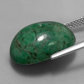 13.90캐럿 천연 그린 마우싯싯, 타원형 컷, 17.3×13.1 mm, 불투명체