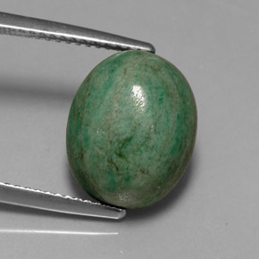 9.19캐럿 천연 그린 마우싯싯, 타원형 컷, 13.3×10.8 mm, 불투명체