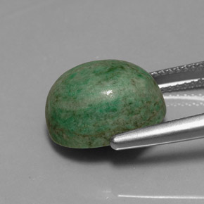 9.19캐럿 천연 그린 마우싯싯, 타원형 컷, 13.3×10.8 mm, 불투명체