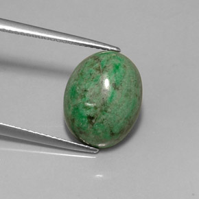 8.57캐럿 천연 그린 마우싯싯, 타원형 컷, 13.8×11 mm, 불투명체