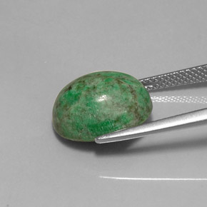 8.57캐럿 천연 그린 마우싯싯, 타원형 컷, 13.8×11 mm, 불투명체