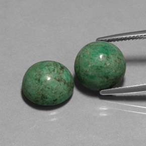 캐럿 천연 그린 마우싯싯 보석, 라운드 컷, 11.57 mm, 불투명체