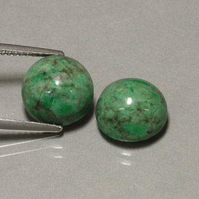 캐럿 천연 그린 마우싯싯 보석, 라운드 컷, 10.01 mm, 불투명체