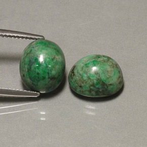 캐럿 천연 그린 마우싯싯 보석, 타원형 컷, 12.1×10 mm, 불투명체